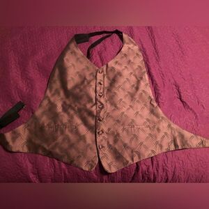 Tux beautiful shiny Mauve vest XL adjustable at neck and back